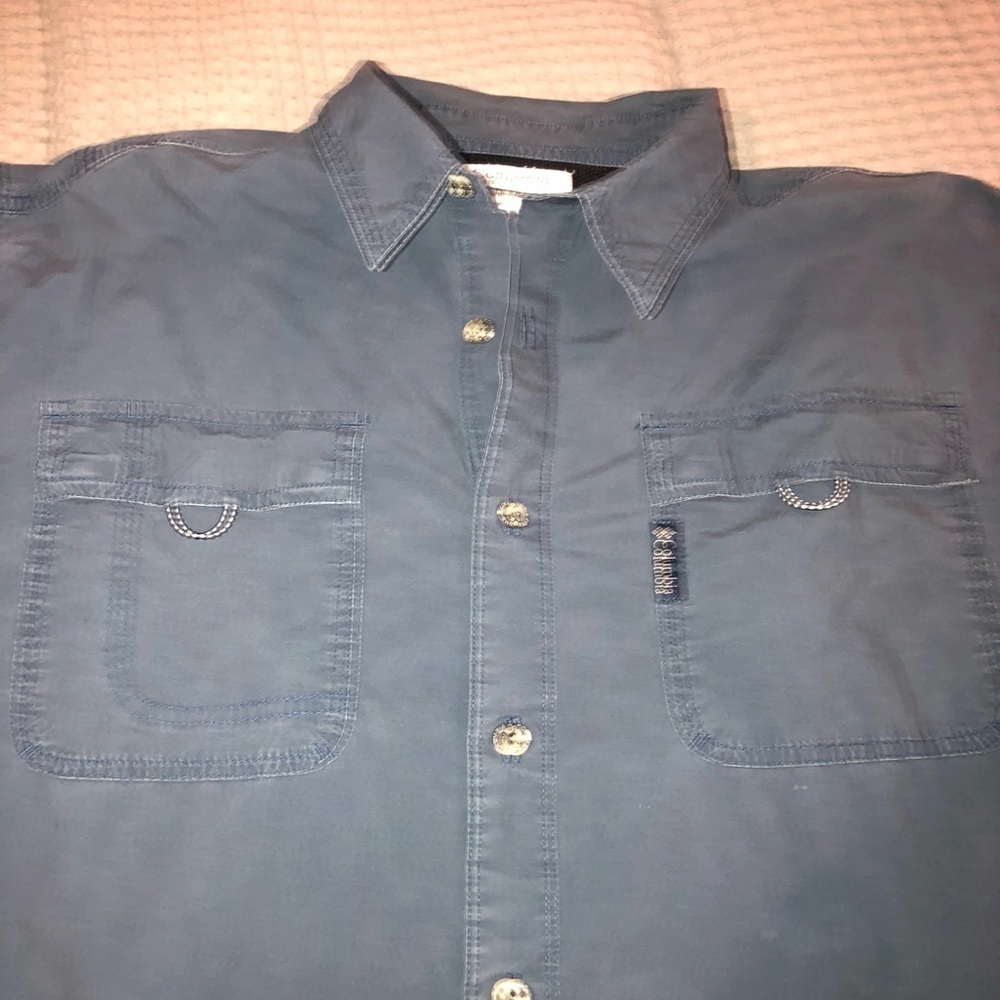 Columbia Sportwear button down long sleeve shirt Blue Large - Picture 9 of 12